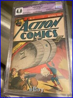 Action Comics #17, 6th Superman Cover, Classic, CGC Graded 4.0 (C-2)