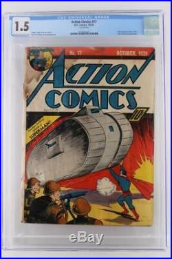 Action Comics #17 CGC 1.5 FR/GD DC 1939 6th Superman Cover in Title
