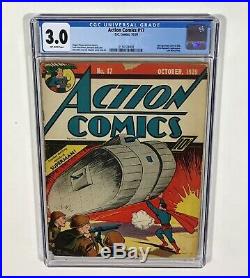 Action Comics #17 CGC 3.0 KEY! Bright! (6th Superman cover in title) Oct. 1939 DC
