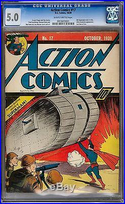 Action Comics #17 CGC 5.0 (SB) 6th Superman Cover Siegel Shuster