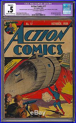 Action Comics #17 Early Superman Cover Golden Age DC 1939 CGC. 5
