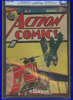Action Comics 18 CGC 6.0 FN DC Comics 1939 Last Non Superman Cover