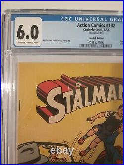 Action Comics #192 Comic Book 1954 Stalmannen Swedish Variant Cgc 6.0