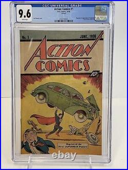 Action Comics #1 CGC 9.6 Sleeping Bag Reprint White Pages 1976 1st App. Superman