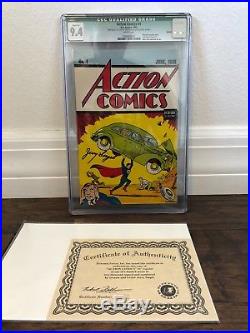 Action Comics #1 CGC Graded 9.4 Jerry Siegel Signed with COA (Creator of Superman)