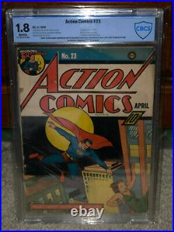 Action Comics #23 CBCS 1.8 DC 1940 1st Lex Luthor! Superman! Free CGC Mylar! Cm