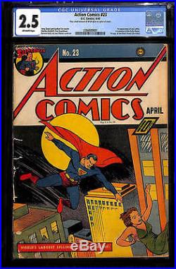 Action Comics #23, SUPERMAN, CGC 2.5, OFF WHITE pgs! 1st app. Lex Luthor