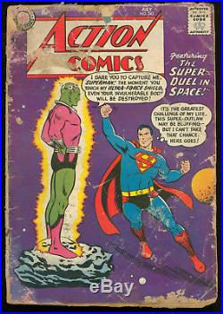 Action Comics #242 1st appearance of Brainiac, complete but low grade copy