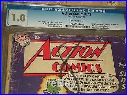 Action Comics #242 1st appearance of Braniac CGC Graded 1. OW Pages