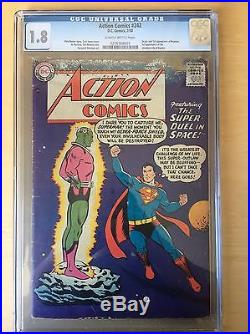 Action Comics #242 CGC 1.8 Slightly Brittle PAGES 1st BRAINIAC