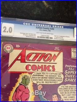 Action Comics #242 CGC 2.0. First Brainiac. First Kandor