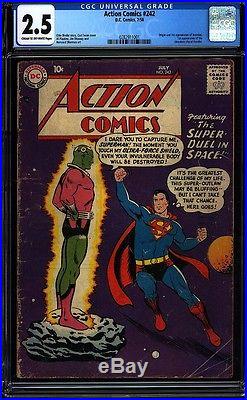 Action Comics 242 CGC 2.5 Silver Key 1st Brainiac No Reserve Auction IGKC L@@K