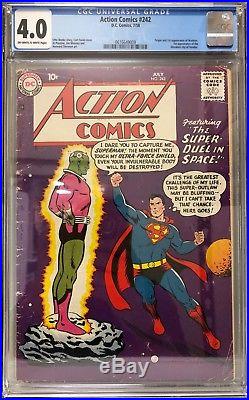 Action Comics #242 Cgc 4.0 1st Appearance And Origin Of Brainiac 1958