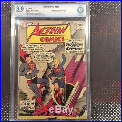 Action Comics 252 1959. CBCS 3.0 UNRESTORED. 1st Supergirl And 1st Metello