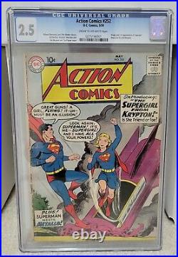 Action Comics #252 (1959) CGC 2.5 1st Appearance of Supergirl & Metallo DC Key