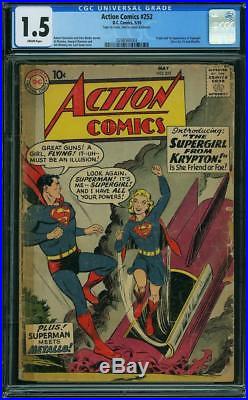 Action Comics #252 CGC 1.5 DC 1959 1st Supergirl! Superman! JLA! G7 293 cm