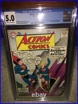 Action Comics #252 CGC 5.0 DC 1959 1st Supergirl! 1st Metallo Superman K7 121 cm