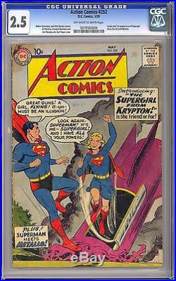 Action Comics #252 Nice OWithW Pages Origin & 1st App. Supergirl DC 1959 CGC 2.5