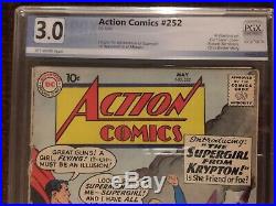 Action Comics 252 Origin 1st App Supergirl Pgx 3.0 Universal Label
