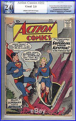 Action Comics #252 Vol 1 PGX 2.0 Unrestored Nice 1st App of Supergirl 1959