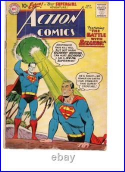 Action Comics #254 (1959) 1st appearance of Bizzaro, 3rd Super girl, has flaw