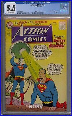 Action Comics #254 Cgc 5.5 Superman Bizarro Meet 1st Adult Bizarro Luthor
