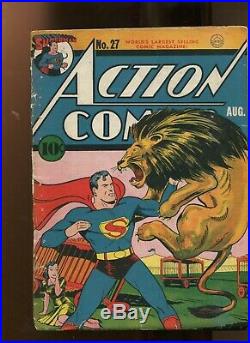 Action Comics #27 (3.0) Ad For Batman 1! 1940
