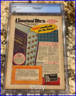 Action Comics #27 CGC 3.5 Superman 1st Lois Lane Cover Rare 1940 D. C. Comics Key