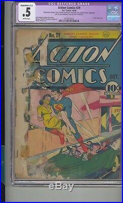 Action Comics #29 Cgc. 5 1st Lois Lane Cover Golden Age Superman