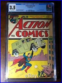 Action Comics #33 (1941) Golden Age Superman! Mr. America Origin! CGC 3.5
