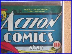 Action Comics #34 CGC 4.5 (1941 DC comics) Superman Jerry Siegel Golden Age