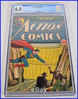 Action Comics 34 DC 1941 CGC 6.0 Superman Dam Worlds Best Comics 1 Ad