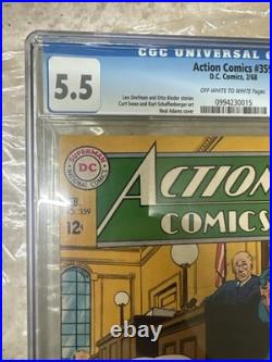 Action Comics #359 CGC Graded 5.5 (1968) Bruce Wayne Cameo DC Comics