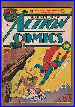 Action Comics #38 1941 starring Superman FN+! WOW! Free Shipping