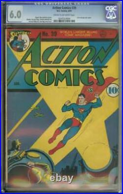Action Comics #39 Cgc 6.0 Cr/ow Pages // Golden Age Superman Cover