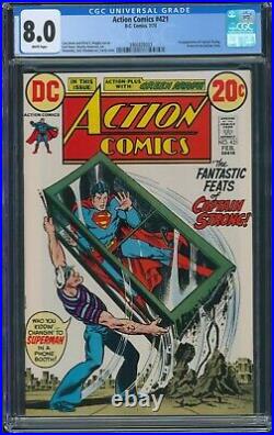 Action Comics #421 D. C. Comics 2/73 CGC 8.0 White Pages