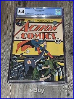 Action Comics 44 CGC 6.5 FN+ DC 1942 Classic WWII Superman Cover All Star 8 ad