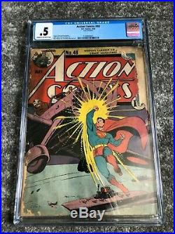 Action Comics #48, (DC Comics 1942) CGC 0.5 Superman WWII Cover, RARE, HTF
