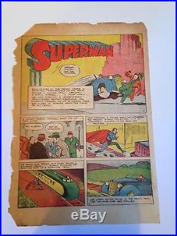 Action Comics 4, 1938, Coverless Complete. 4th Superman Ever