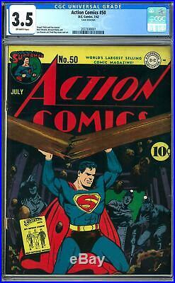 Action Comics #50 CGC 3.5 (OW) Fred Ray Cover Art