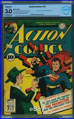 Action Comics #51 CBCS 3.0 (C) DC 1942 1st Prankster! Superman! Like CGC! G8 cm