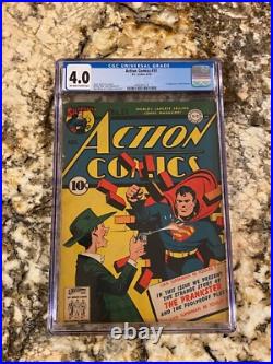 Action Comics #51 DC 1942 Cgc 4.0 1st Appearance Of The Prankster Early Superman