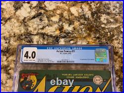 Action Comics #51 DC 1942 Cgc 4.0 1st Appearance Of The Prankster Early Superman