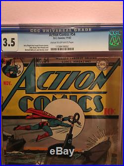 Action Comics # 54 Cgc 3.5