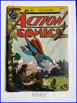 Action Comics #62 1943 Classic Superman War Cover