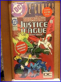Action Comics #686 2nd Print Justice League #69 4th Print DC Universe Logo Rare
