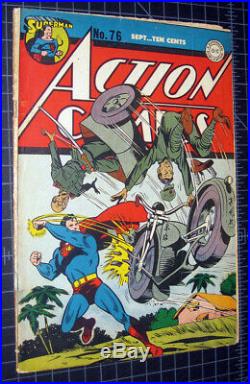 Action Comics #76 Superman vs. Japanese motorcycle WW2