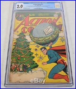 Action Comics 93 DC 1946 CGC 2.0 Superman Christmas Story Tree