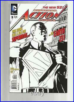 Action Comics #9 sketch variant 1200 New 52 Superman 2011 1st Calvin Ellis