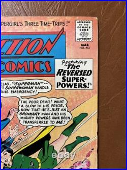 Action Comics Lot 2 VG+ to FN- #274 & #287 DC Comics 1961-62 $12 Ship withSign